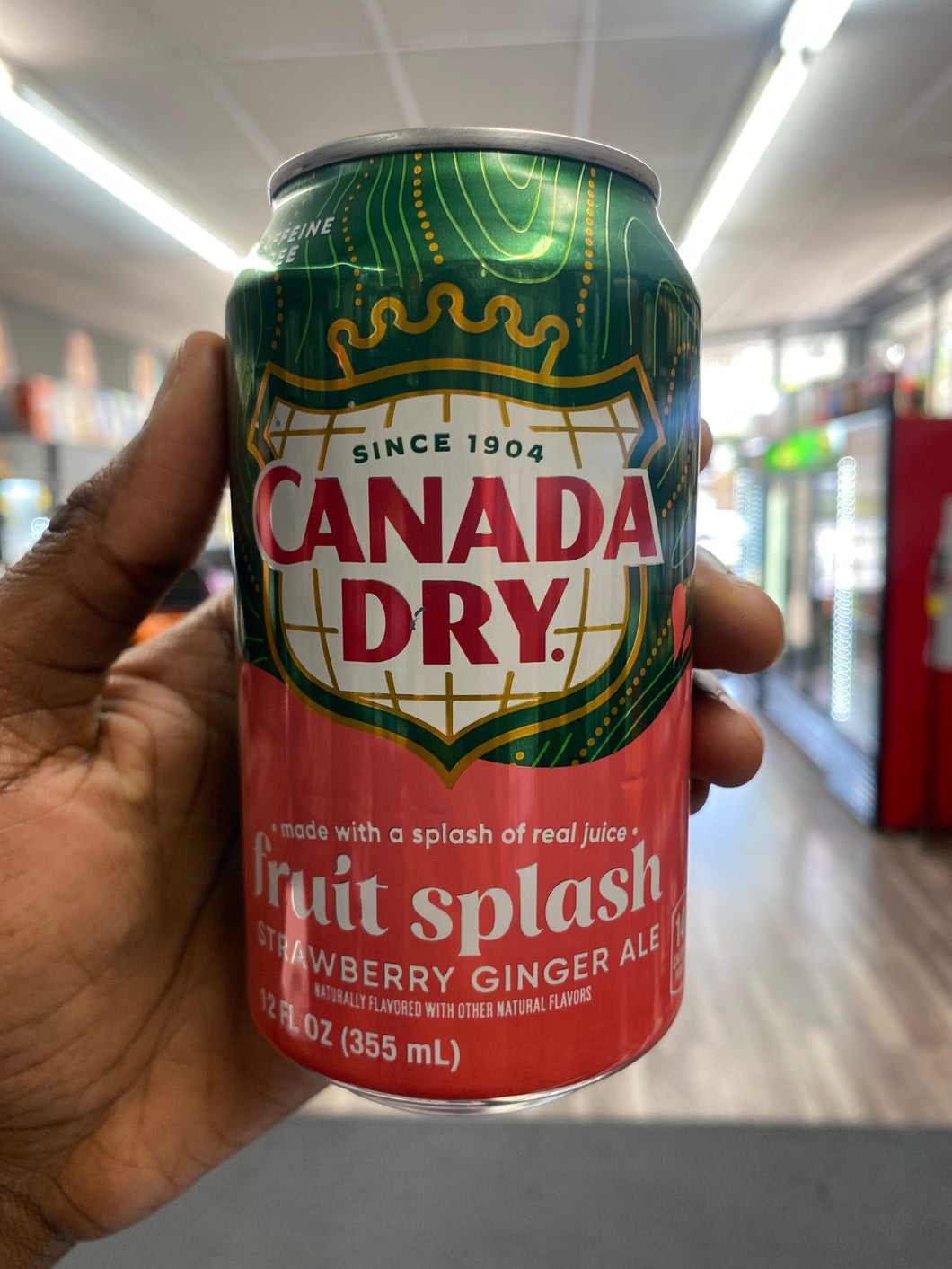 Canada Dry Fruit Splash Strawberry Ginger Ale Can (USA)