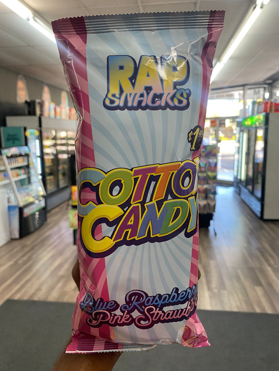 Rap Snacks Cotton Candy Blue Raspberry & Pink Strawberry (USA)