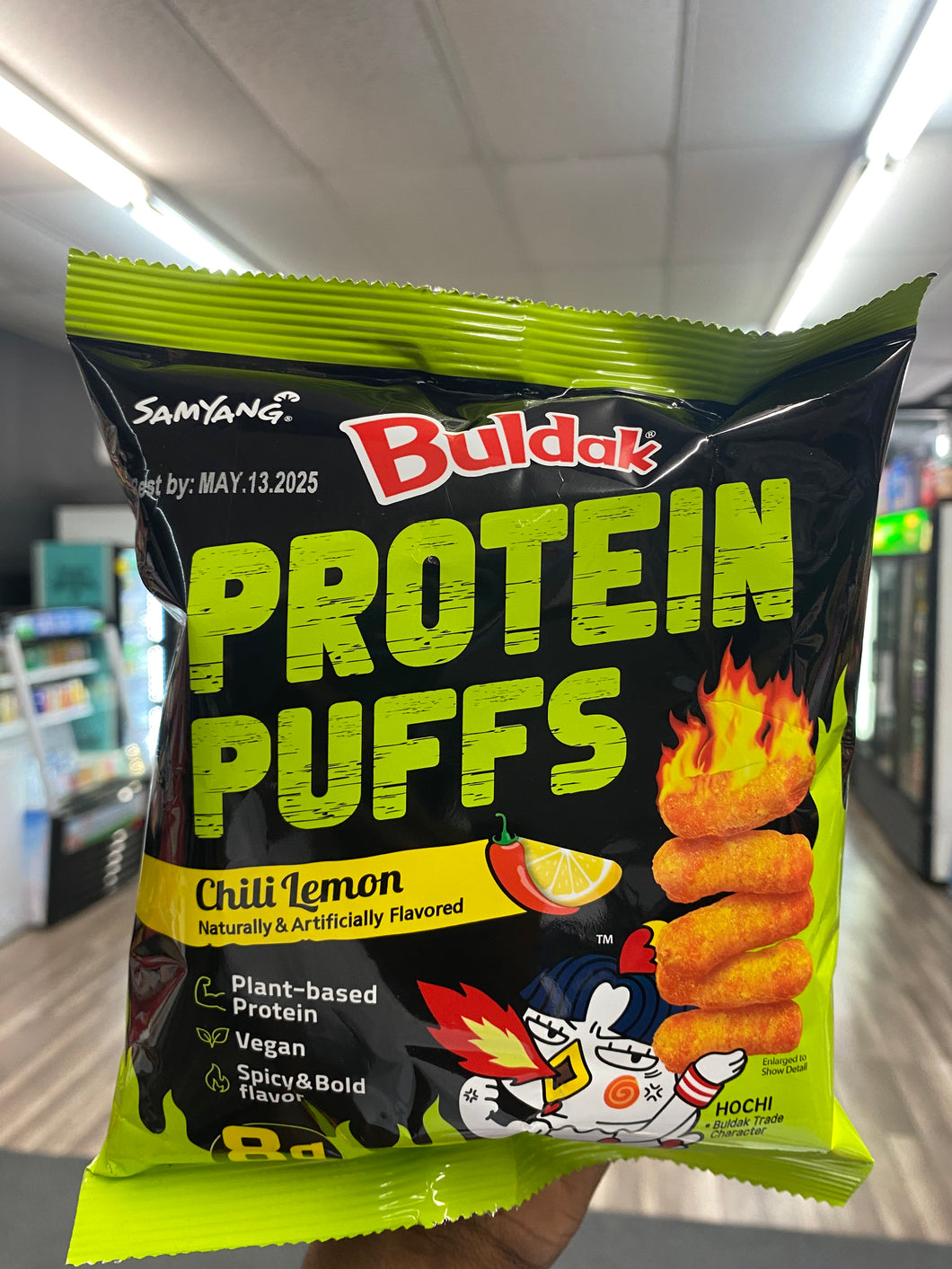 Samyang Buldak Protein Puffs Chili Lemon Chips (South Korea)