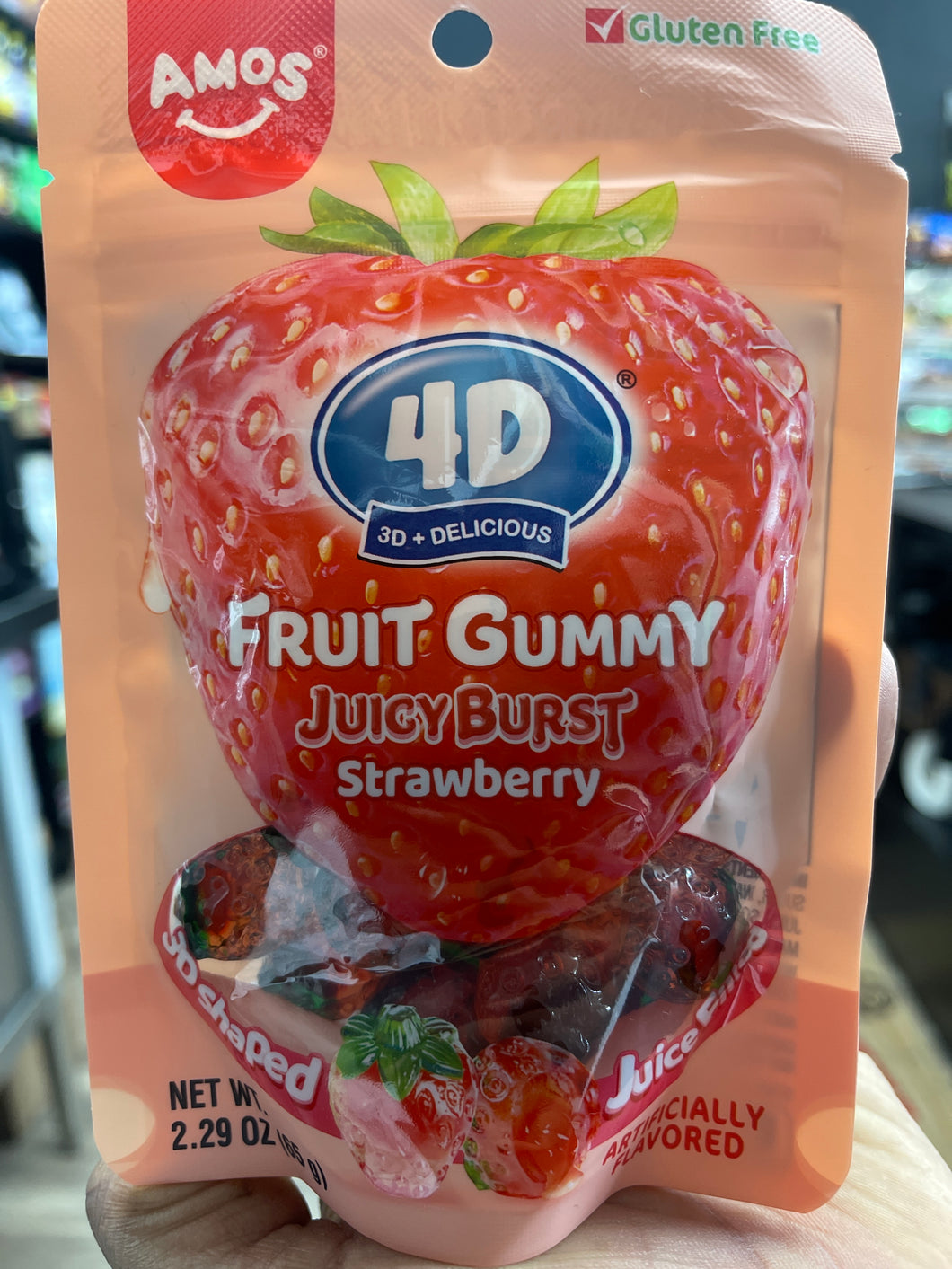 Amos 4D Fruit Gummy Juicy Burst Strawberry (China)