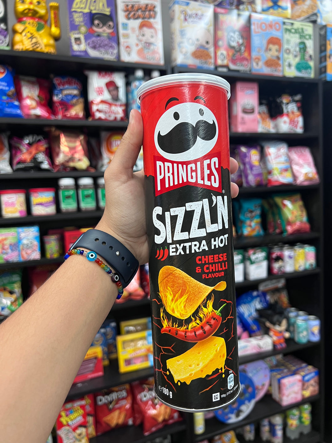 Pringles Sizzling Extra Hot Chili and Cheese  (UK)
